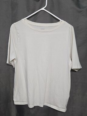 NEW Lands' End Women's Short Sleeve Tee in Off-White/Cream